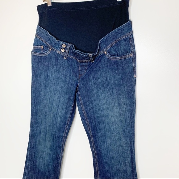 OLD NAVY Maternity Women’s Demi Panel Dark Wash Stretch Flare Jeans Size Small - Picture 3 of 15